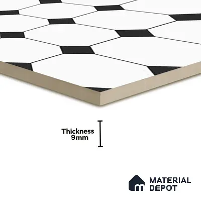 Moroccan Look Floor & Wall Tile TL 06020 Prism Octo 2 ft x 2 ft Rustic Carving Matte Finish Vitrified Tile - 9 mm |  Suitable For Living Room, Bedroom, Bathroom, Kitchen & Dining | Please Expect a Slight Variation of Pattern