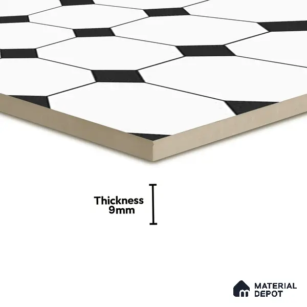 Moroccan Look Floor & Wall Tile TL 06020 Prism Octo 2 ft x 2 ft Rustic Carving Matte Finish Vitrified Tile - 9 mm |  Suitable For Living Room, Bedroom, Bathroom, Kitchen & Dining | Please Expect a Slight Variation of Pattern