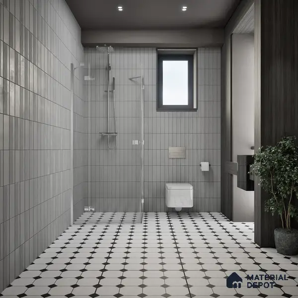 Moroccan Look Floor & Wall Tile TL 06020 Prism Octo 2 ft x 2 ft Rustic Carving Matte Finish Vitrified Tile - 9 mm |  Suitable For Living Room, Bedroom, Bathroom, Kitchen & Dining | Please Expect a Slight Variation of Pattern