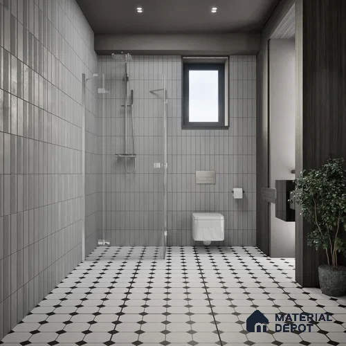 Moroccan Look Floor & Wall Tile TL 06020 Prism Octo Monochrome 2 ft x 2 ft Rustic Carving Matte Finish Vitrified Tile - 9 mm | Suitable For Kitchen, Bathroom, Dining Area | Please Expect a Slight Variation of Pattern
