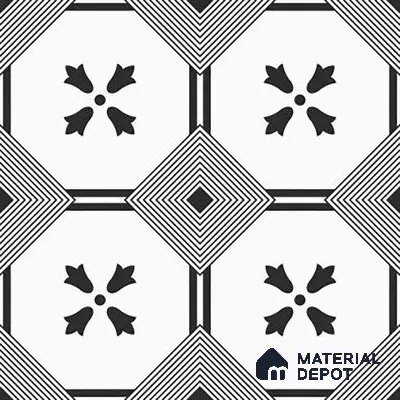Moroccan Look Floor & Wall Tile TL 06021 Pristine Shimmer 2 ft x 2 ft Rustic Carving Matte Finish Vitrified Tile - 9 mm |  Suitable For Living Room, Bedroom, Bathroom, Kitchen & Dining | Please Expect a Slight Variation of Pattern