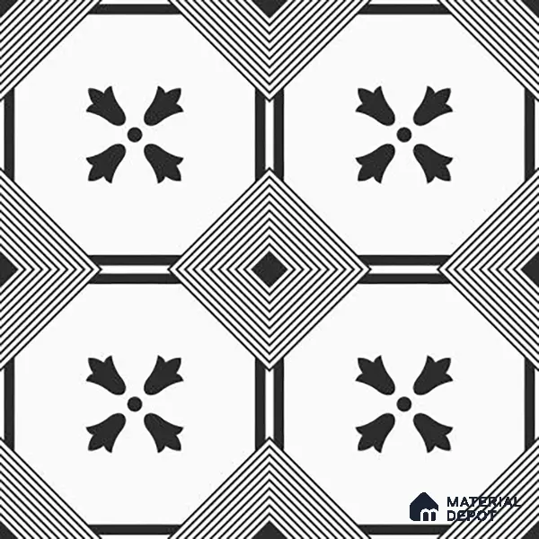 Moroccan Look Floor & Wall Tile TL 06021 Pristine Shimmer 2 ft x 2 ft Rustic Carving Matte Finish Vitrified Tile - 9 mm | Suitable For Living Room, Bedroom, Bathroom, Kitchen & Dining | Please Expect a Slight Variation of Pattern
