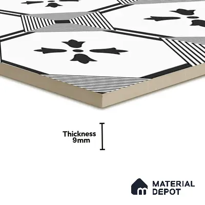 Moroccan Look Floor & Wall Tile TL 06021 Pristine Shimmer 2 ft x 2 ft Rustic Carving Matte Finish Vitrified Tile - 9 mm |  Suitable For Living Room, Bedroom, Bathroom, Kitchen & Dining | Please Expect a Slight Variation of Pattern