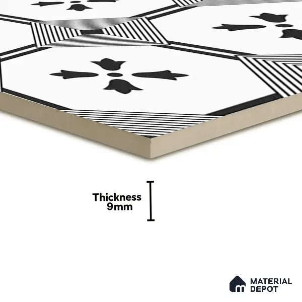 Moroccan Look Floor & Wall Tile TL 06021 Pristine Shimmer 2 ft x 2 ft Rustic Carving Matte Finish Vitrified Tile - 9 mm | Suitable For Living Room, Bedroom, Bathroom, Kitchen & Dining | Please Expect a Slight Variation of Pattern
