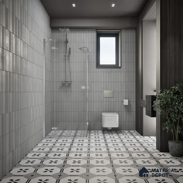 Moroccan Look Floor & Wall Tile TL 06021 Pristine Shimmer 2 ft x 2 ft Rustic Carving Matte Finish Vitrified Tile - 9 mm | Suitable For Living Room, Bedroom, Bathroom, Kitchen & Dining | Please Expect a Slight Variation of Pattern