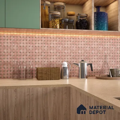 Moroccan Wall & Floor Tile TL 06076 B Hazel Mosaic 200 x 200 mm Vitrified Glue Matte Finish - 9 mm | Ideal For Living Room, Bathroom, Kitchen | 2 mm Spacer is Mandatory | Please Expect a Slight Variation of Pattern