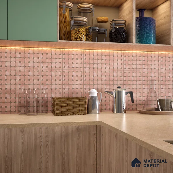 Moroccan Wall & Floor Tile TL 06076 B Hazel Mosaic 200 x 200 mm Vitrified Glue Matte Finish - 9 mm | Ideal For Living Room, Bathroom, Kitchen | 2 mm Spacer is Mandatory | Please Expect a Slight Variation of Pattern