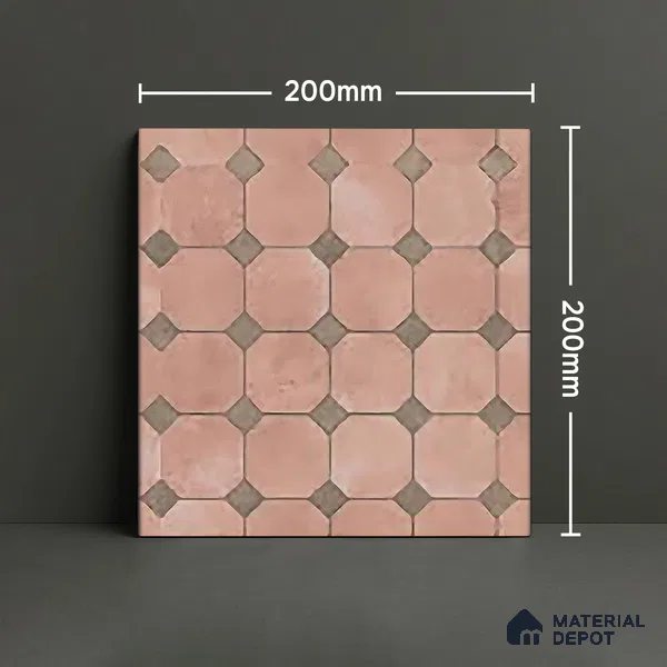 Moroccan Wall & Floor Tile TL 06076 B Hazel Mosaic 200 x 200 mm Vitrified Glue Matte Finish - 9 mm | Ideal For Living Room, Bathroom, Kitchen | 2 mm Spacer is Mandatory | Please Expect a Slight Variation of Pattern