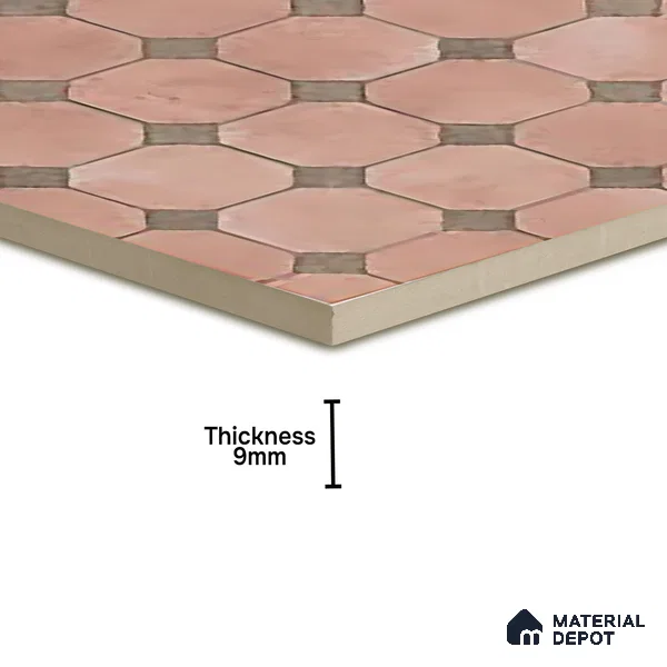 Moroccan Wall & Floor Tile TL 06076 B Hazel Mosaic 200 x 200 mm Vitrified Glue Matte Finish - 9 mm | Ideal For Living Room, Bathroom, Kitchen | 2 mm Spacer is Mandatory | Please Expect a Slight Variation of Pattern