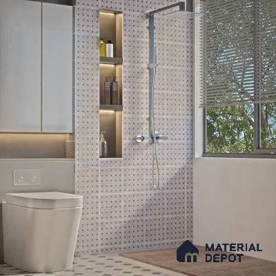 Moroccan Wall & Floor Tile TL 06076 C Pine Mosaic 200 x 200 mm Vitrified Glue Matte Finish - 9 mm | Ideal For Living Room, Bathroom, Kitchen | 2 mm Spacer is Mandatory | Please Expect a Slight Variation of Pattern (Sample)
