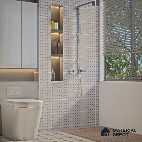 Moroccan Wall & Floor Tile TL 06076 C Pine Mosaic 200 x 200 mm Vitrified Glue Matte Finish - 9 mm | Ideal For Living Room, Bathroom, Kitchen | 2 mm Spacer is Mandatory | Please Expect a Slight Variation of Pattern