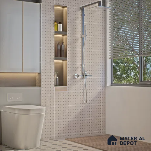 Moroccan Wall & Floor Tile TL 06076 D Vanilla Mosaic 200 x 200 mm Vitrified Glue Matte Finish - 9 mm | Ideal For Living Room, Bathroom, Kitchen | 2 mm Spacer is Mandatory | Please Expect a Slight Variation of Pattern