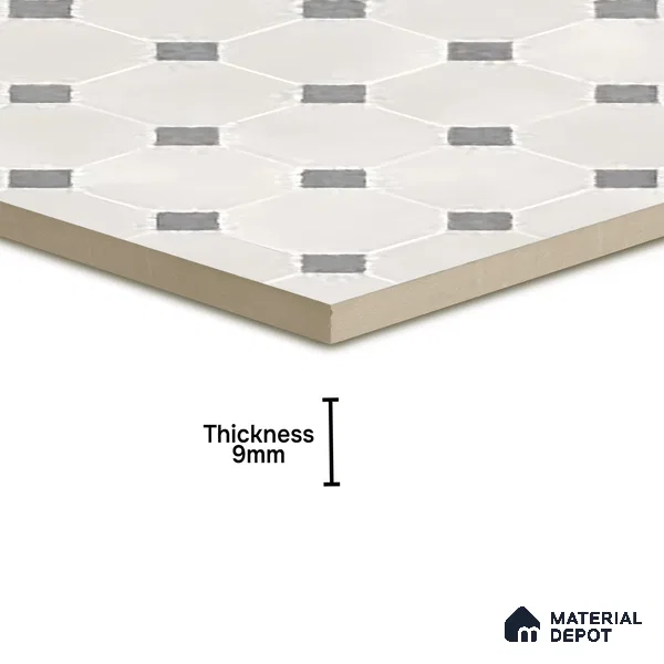 Moroccan Wall & Floor Tile TL 06076 D Vanilla Mosaic 200 x 200 mm Vitrified Glue Matte Finish - 9 mm | Ideal For Living Room, Bathroom, Kitchen | 2 mm Spacer is Mandatory | Please Expect a Slight Variation of Pattern (Sample)