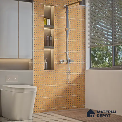 Moroccan Wall & Floor Tile TL 06076 Honey Mosaic 200 x 200 mm Vitrified Glue Matte Finish - 9 mm | Ideal For Living Room, Bathroom, Kitchen | 2 mm Spacer is Mandatory | Please Expect a Slight Variation of Pattern