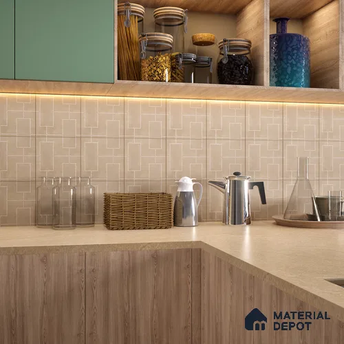 Moroccan Wall & Floor Tile TL 06077 Canva Mocha 200 x 200 mm Vitrified Glue Matte Finish - 9 mm | Ideal For Living Room, Bathroom, Kitchen | 2 mm Spacer is Mandatory | Please Expect a Slight Variation of Pattern