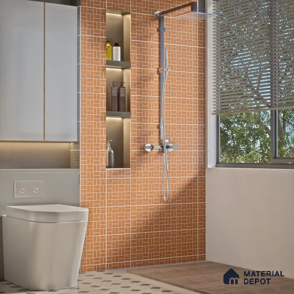 Moroccan Wall & Floor Tile TL 06078 Motif Brown 200 x 200 mm Vitrified Glue Matte Finish - 9 mm | Suitable For Kitchen, Bathroom, Balcony | 2 mm Spacer is Mandatory | Please Expect a Slight Variation of Pattern