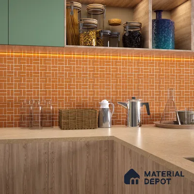 Moroccan Wall & Floor Tile TL 06078 Motif Brown 200 x 200 mm Vitrified Glue Matte Finish - 9 mm | Suitable For Kitchen, Bathroom, Balcony | 2 mm Spacer is Mandatory | Please Expect a Slight Variation of Pattern