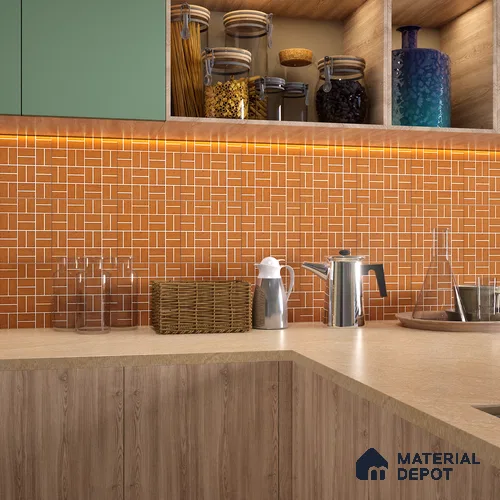 Moroccan Wall & Floor Tile TL 06078 Motif Brown 200 x 200 mm Vitrified Glue Matte Finish - 9 mm | Ideal For Living Room, Bathroom, Kitchen | 2 mm Spacer is Mandatory | Please Expect a Slight Variation of Pattern