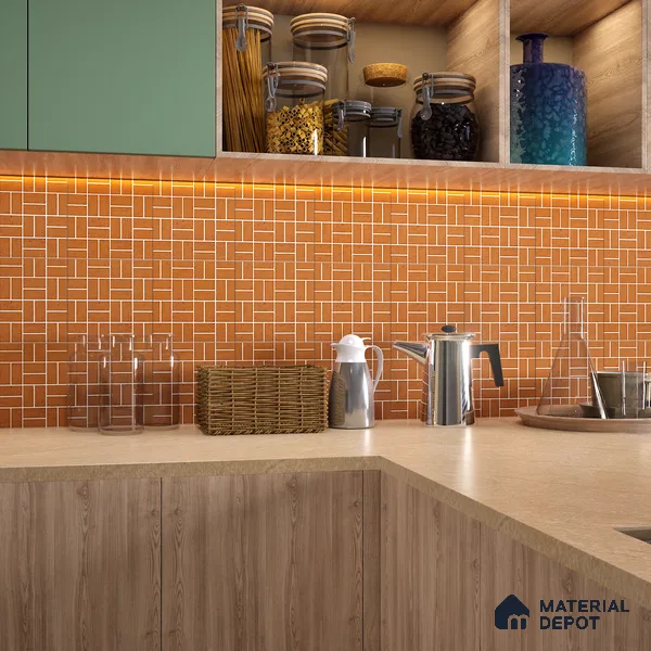 Moroccan Wall & Floor Tile TL 06078 Motif Brown 200 x 200 mm Vitrified Glue Matte Finish - 9 mm | Suitable For Kitchen, Bathroom, Balcony | 2 mm Spacer is Mandatory | Please Expect a Slight Variation of Pattern