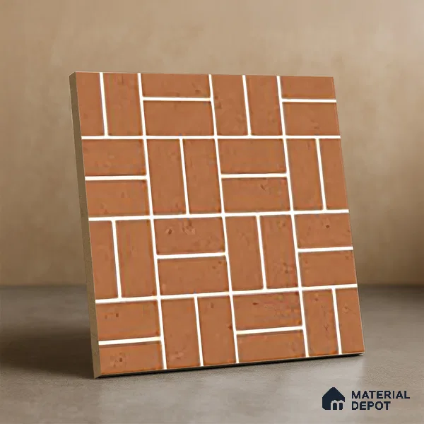 Moroccan Wall & Floor Tile TL 06078 Motif Brown 200 x 200 mm Vitrified Glue Matte Finish - 9 mm | Suitable For Kitchen, Bathroom, Balcony | 2 mm Spacer is Mandatory | Please Expect a Slight Variation of Pattern