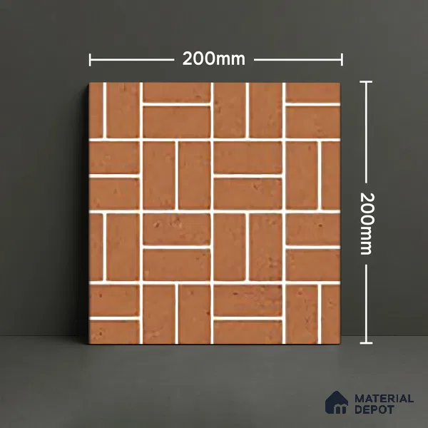 Moroccan Wall & Floor Tile TL 06078 Motif Brown 200 x 200 mm Vitrified Glue Matte Finish - 9 mm | Suitable For Kitchen, Bathroom, Balcony | 2 mm Spacer is Mandatory | Please Expect a Slight Variation of Pattern