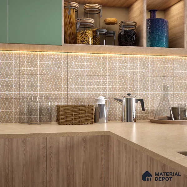 Moroccan Wall & Floor Tile TL 06079 Orient Pine 200 x 200 mm Vitrified Glue Matte Finish - 9 mm | Suitable For Kitchen, Bathroom, Balcony | 2 mm Spacer is Mandatory | Please Expect a Slight Variation of Pattern