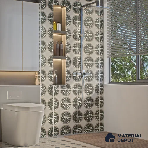 Moroccan Wall & Floor Tile TL 06049 Fenix 200 x 200 mm Vitrified Matte Finish - 9 mm | Ideal For Living Room, Bathroom, Kitchen | 2 mm Spacer is Mandatory | Please Expect a Slight Variation of Pattern