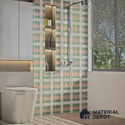 Moroccan Wall & Floor Tile TL 06050 Floral 200 x 200 mm Vitrified Matte Finish - 9 mm | Ideal For Living Room, Bathroom, Kitchen | 2 mm Spacer is Mandatory | Please Expect a Slight Variation of Pattern (Sample)
