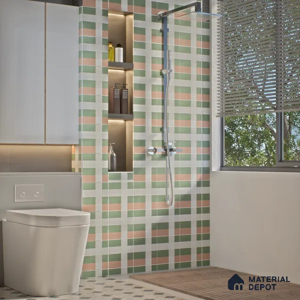 Moroccan Wall & Floor Tile TL 06050 Floral 200 x 200 mm Vitrified Matte Finish - 9 mm | Ideal For Living Room, Bathroom, Kitchen | 2 mm Spacer is Mandatory | Please Expect a Slight Variation of Pattern (Sample)