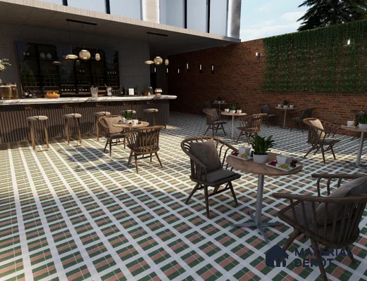 Moroccan Wall & Floor Tile TL 06050 Floral 200 x 200 mm Vitrified Matte Finish - 9 mm | Ideal For Living Room, Bathroom, Kitchen | 2 mm Spacer is Mandatory | Please Expect a Slight Variation of Pattern (Sample)