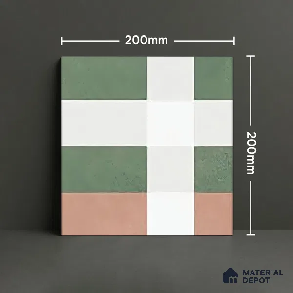 Moroccan Wall & Floor Tile TL 06050 Floral 200 x 200 mm Vitrified Matte Finish - 9 mm | Ideal For Living Room, Bathroom, Kitchen | 2 mm Spacer is Mandatory | Please Expect a Slight Variation of Pattern (Sample)