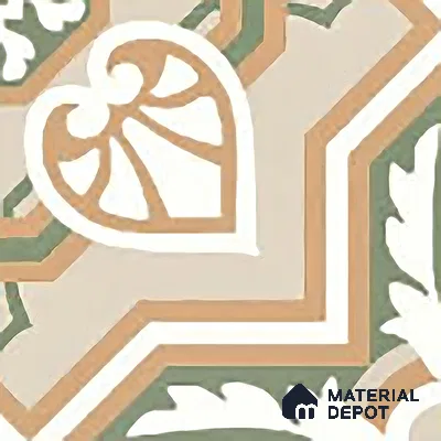 Moroccan Wall & Floor Tile TL 06051 Flourish 200 x 200 mm Vitrified Matte Finish - 9 mm | Ideal For Living Room, Bathroom, Kitchen | 2 mm Spacer is Mandatory | Please Expect a Slight Variation of Pattern (Sample)