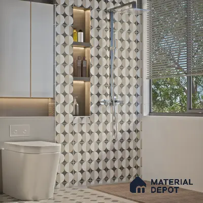 Moroccan Wall & Floor Tile TL 06053 Gemini Moon 200 x 200 mm Vitrified Matte Finish - 9 mm | Ideal For Living Room, Bathroom, Kitchen | 2 mm Spacer is Mandatory | Please Expect a Slight Variation of Pattern