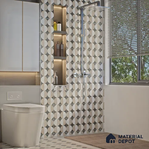 Moroccan Wall & Floor Tile TL 06053 Gemini Moon 200 x 200 mm Vitrified Matte Finish - 9 mm | Ideal For Living Room, Bathroom, Kitchen | 2 mm Spacer is Mandatory | Please Expect a Slight Variation of Pattern