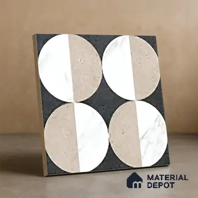Moroccan Wall & Floor Tile TL 06053 Gemini Moon 200 x 200 mm Vitrified Matte Finish - 9 mm | Ideal For Living Room, Bathroom, Kitchen | 2 mm Spacer is Mandatory | Please Expect a Slight Variation of Pattern