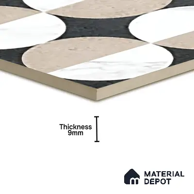 Moroccan Wall & Floor Tile TL 06053 Gemini Moon 200 x 200 mm Vitrified Matte Finish - 9 mm | Ideal For Living Room, Bathroom, Kitchen | 2 mm Spacer is Mandatory | Please Expect a Slight Variation of Pattern