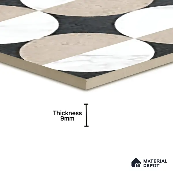 Moroccan Wall & Floor Tile TL 06053 Gemini Moon 200 x 200 mm Vitrified Matte Finish - 9 mm | Ideal For Living Room, Bathroom, Kitchen | 2 mm Spacer is Mandatory | Please Expect a Slight Variation of Pattern