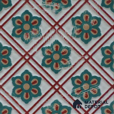 Moroccan Wall & Floor Handmade Tile TL 05882 Boho Grace 96 mm x 96 mm Vitrified - 9 mm | Random Mix Patterns | Suitable For Living Room, Bedroom, Kitchen
