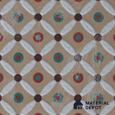 Moroccan Wall & Floor Handmade Tile TL 05882 Boho Grace 96 mm x 96 mm Vitrified - 9 mm | Random Mix Patterns | Suitable For Living Room, Bedroom, Kitchen