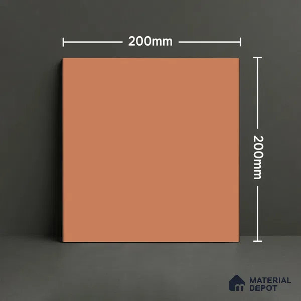 Subway Floor & Wall Tile TL 05981 B Plain Brown 200 x 200 mm Full Body Vitrified Matte Finish - 9 mm | Ideal For Bathroom, Kitchen, Dining Areas | 2 mm Spacer is Mandatory | Please Expect a Slight Variation of Pattern