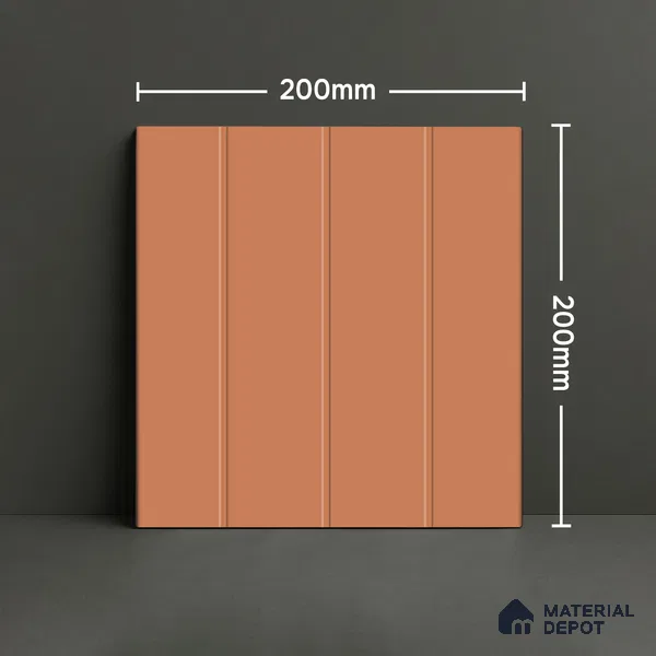 Subway Floor & Wall Tile TL 05981 C Strap Brown Punch 200 x 200 mm Full Body Vitrified Punch Matte Finish - 9 mm | Ideal For Bathroom, Kitchen, Dining Areas | 2 mm Spacer is Mandatory | Please Expect a Slight Variation of Pattern (Sample)