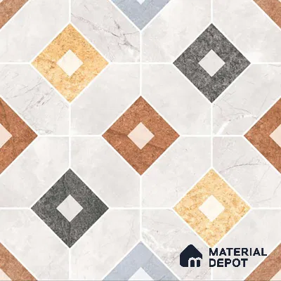 Moroccan Wall & Floor Tile TL 05981 Gamma 200 x 200 mm Vitrified Glue Matte Finish - 9 mm | Ideal For Bathroom, Kitchen, Dining Areas | 2 mm Spacer is Mandatory | Please Expect a Slight Variation of Pattern (Sample)