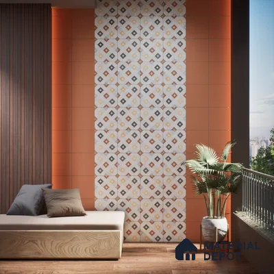 Moroccan Wall & Floor Tile TL 05981 Gamma 200 x 200 mm Vitrified Glue Matte Finish - 9 mm | Ideal For Bathroom, Kitchen, Dining Areas | 2 mm Spacer is Mandatory | Please Expect a Slight Variation of Pattern (Sample)
