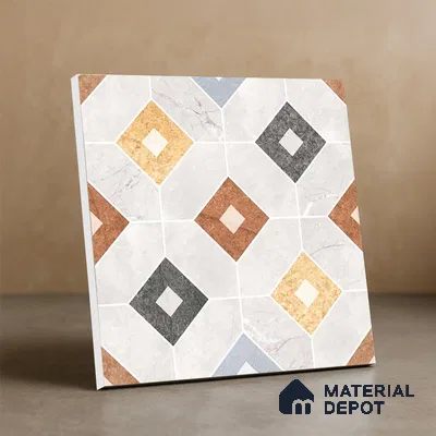 Moroccan Wall & Floor Tile TL 05981 Gamma 200 x 200 mm Vitrified Glue Matte Finish - 9 mm | Ideal For Bathroom, Kitchen, Dining Areas | 2 mm Spacer is Mandatory | Please Expect a Slight Variation of Pattern (Sample)