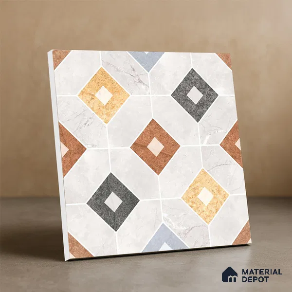 Moroccan Wall & Floor Tile TL 05981 Gamma 200 x 200 mm Vitrified Glue Matte Finish - 9 mm | Ideal For Bathroom, Kitchen, Dining Areas | 2 mm Spacer is Mandatory | Please Expect a Slight Variation of Pattern (Sample)