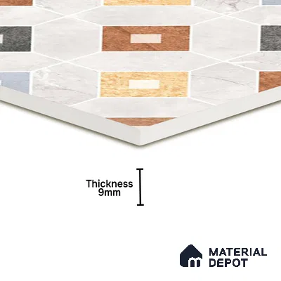 Moroccan Wall & Floor Tile TL 05981 Gamma 200 x 200 mm Vitrified Glue Matte Finish - 9 mm | Ideal For Bathroom, Kitchen, Dining Areas | 2 mm Spacer is Mandatory | Please Expect a Slight Variation of Pattern (Sample)