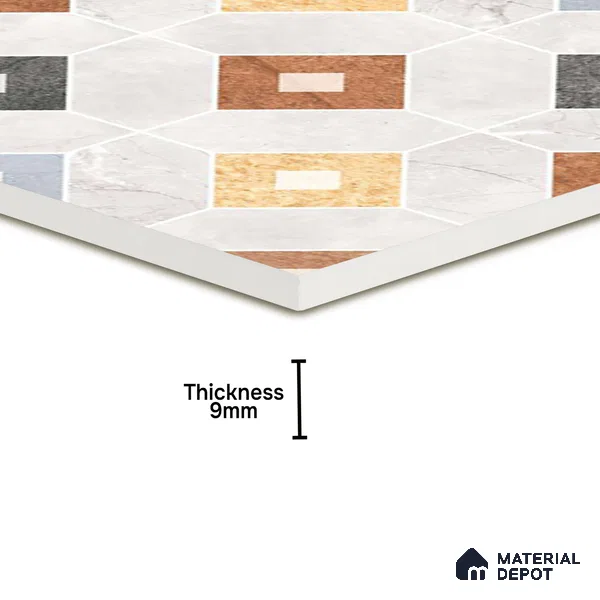 Moroccan Wall & Floor Tile TL 05981 Gamma 200 x 200 mm Vitrified Glue Matte Finish - 9 mm | Ideal For Bathroom, Kitchen, Dining Areas | 2 mm Spacer is Mandatory | Please Expect a Slight Variation of Pattern (Sample)