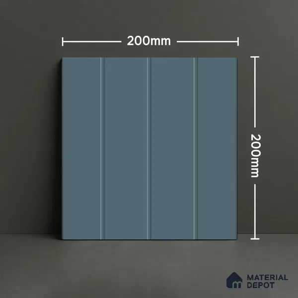Subway Floor & Wall Tile TL 05982 C Strap Slate Blue Punch 200 x 200 mm Full Body Vitrified Punch Matte Finish - 9 mm | Ideal For Bathroom, Kitchen, Dining Areas | 2 mm Spacer is Mandatory | Please Expect a Slight Variation of Pattern (Sample)