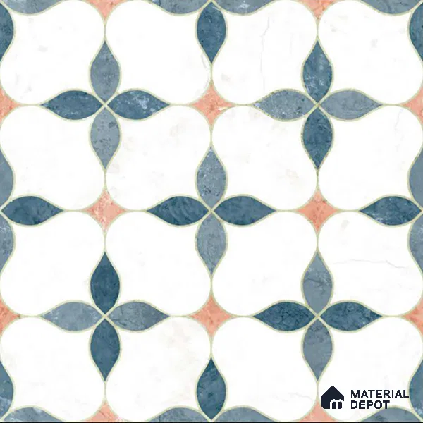 Moroccan Wall & Floor Tile TL 05982 Gemini 200 x 200 mm Vitrified Full Body Glue Matte Finish - 9 mm | Ideal For Bathroom, Kitchen, Dining Areas | 2 mm Spacer is Mandatory | Please Expect a Slight Variation of Pattern