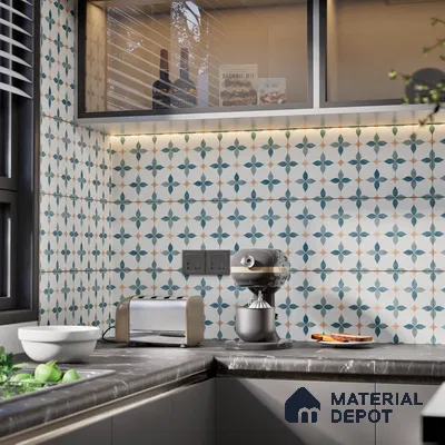 Moroccan Wall & Floor Tile TL 05982 Gemini 200 x 200 mm Vitrified Full Body Glue Matte Finish - 9 mm | Ideal For Bathroom, Kitchen, Dining Areas | 2 mm Spacer is Mandatory | Please Expect a Slight Variation of Pattern